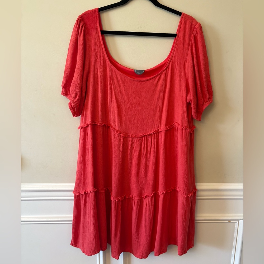 ARULA Vibrant Red Tiered Dress